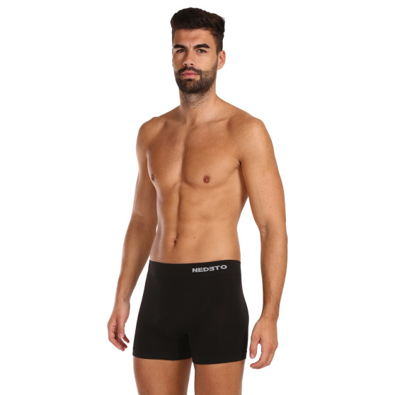 Boxers para homem Nedeto bambu sem costuras preto (NDTB001S)