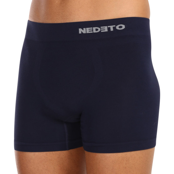 Boxers para homem Nedeto bambu sem costuras azul (NDTB002S)