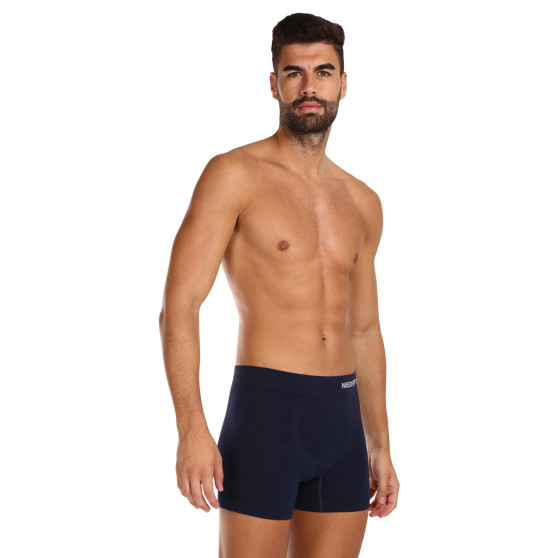 Boxers para homem Nedeto bambu sem costuras azul (NDTB002S)