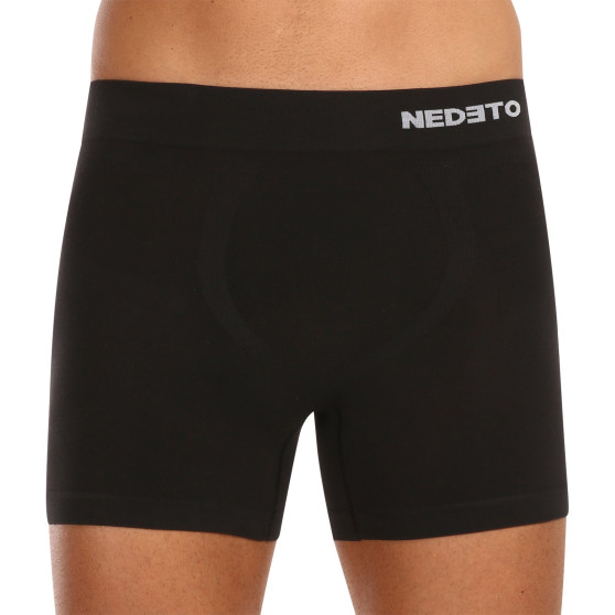 5PACK Boxers para homem Nedeto bambu sem costuras preto (5NDTB001S)