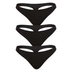 3PACK tanga para mulher HUGO sem costuras preto (50492489 001)