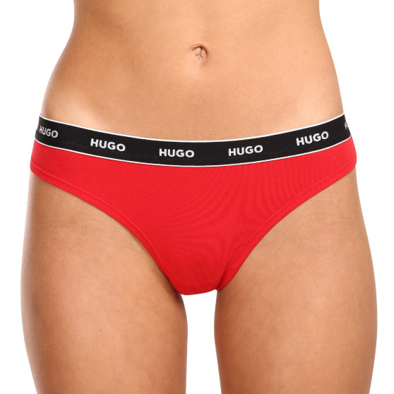 3PACK Tanga para mulher HUGO multicolorido (50480150 982)