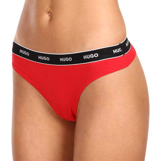 3PACK Tanga para mulher HUGO multicolorido (50480150 982)