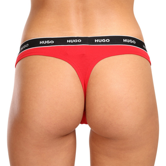 3PACK Tanga para mulher HUGO multicolorido (50480150 982)