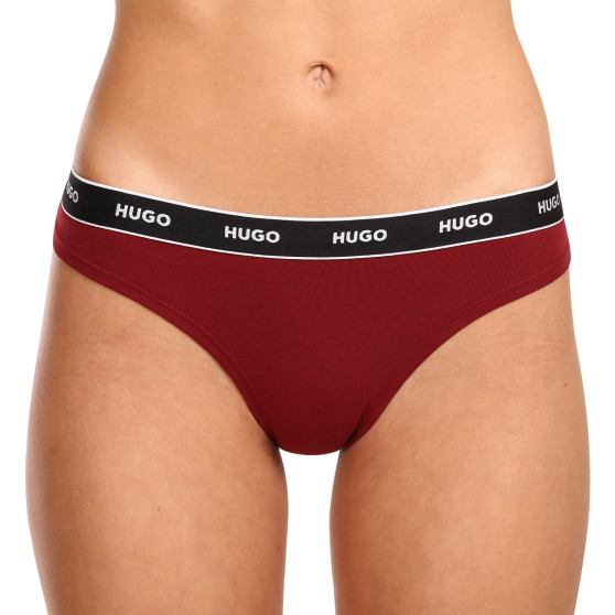 3PACK Tanga para mulher HUGO multicolorido (50480150 982)