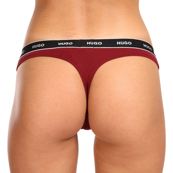 3PACK Tanga para mulher HUGO multicolorido (50480150 982)