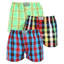 3PACK Boxers para homem Styx borracha clássica multi-coloured (3A11123)