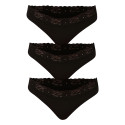 3PACK cuecas brasileiras para mulher Styx preto (3IB960)