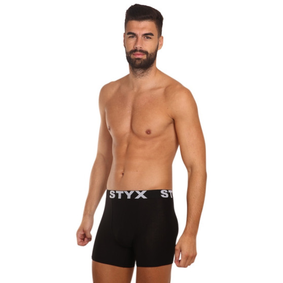 3PACK Boxers para homem Styx long sport borracha preto (3U960)