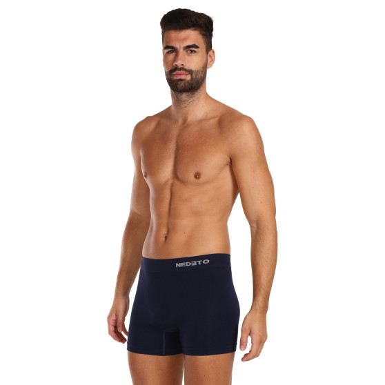 5PACK Boxers para homem Nedeto bambu sem costuras azul (5NDTB002S)