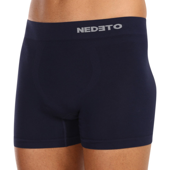 5PACK Boxers para homem Nedeto bambu sem costuras azul (5NDTB002S)