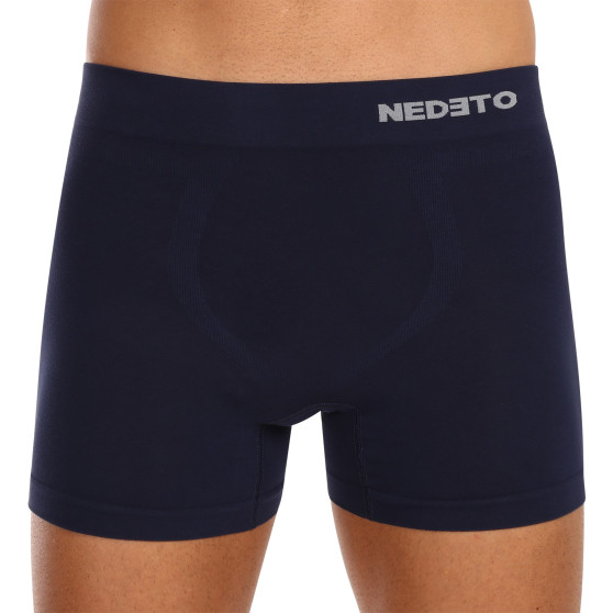 5PACK Boxers para homem Nedeto bambu sem costuras azul (5NDTB002S)