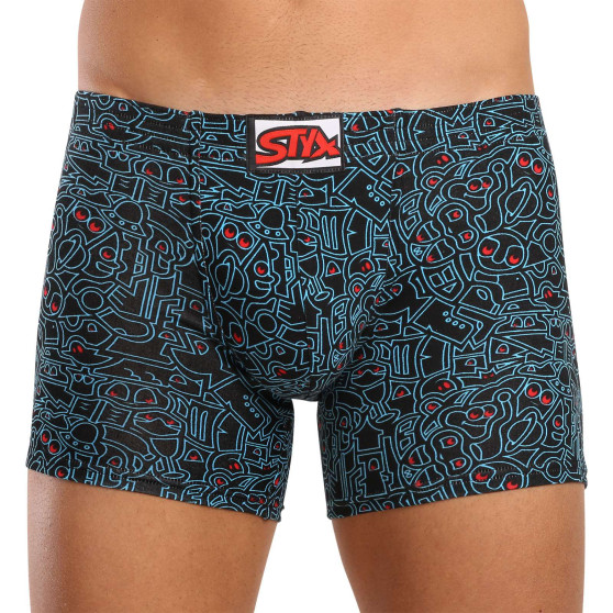 Calções de boxer para homem Styx arte longa rabisco de borracha clássico (F1256)