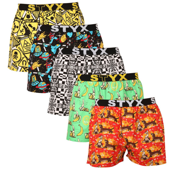 5PACK Boxers para homem Styx arte esportes borracha multicolorido (5B1309514)