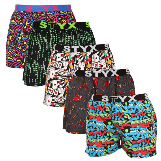 5PACK Boxers para homem Styx arte esportes borracha multicolorido (5B1125023)