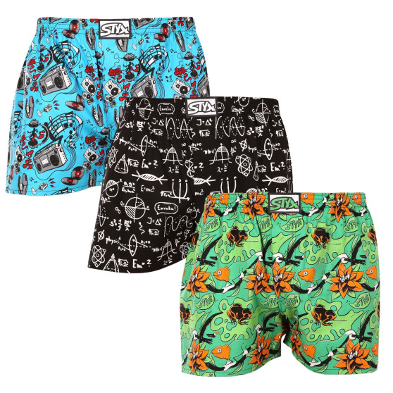 3PACK Boxers para homem Styx arte clássica borracha multicolorido (3A15782)