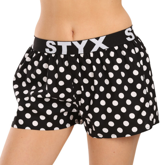 Boxers para mulher Styx arte esportes borracha polka dots (T1650)