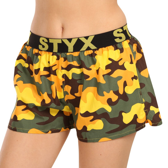 Boxers para mulher Styx arte desporto borracha camuflagem amarelo (T1559)