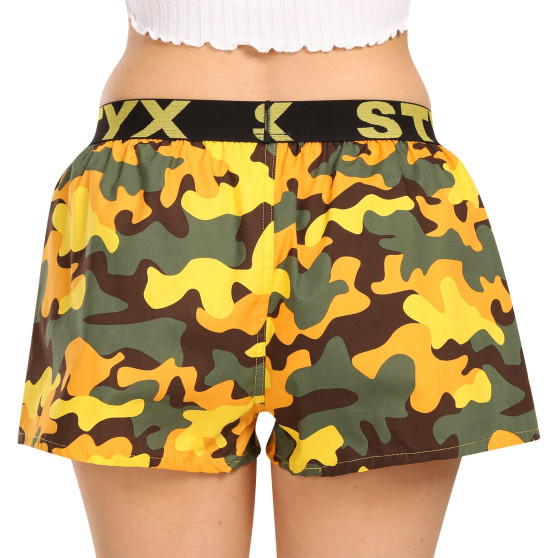 Boxers para mulher Styx arte desporto borracha camuflagem amarelo (T1559)