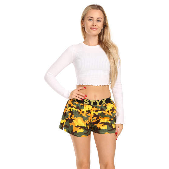 Boxers para mulher Styx arte desporto borracha camuflagem amarelo (T1559)