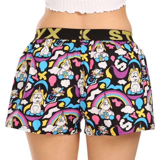 Boxers para mulher Styx arte desporto borracha unicórnio (T1158)