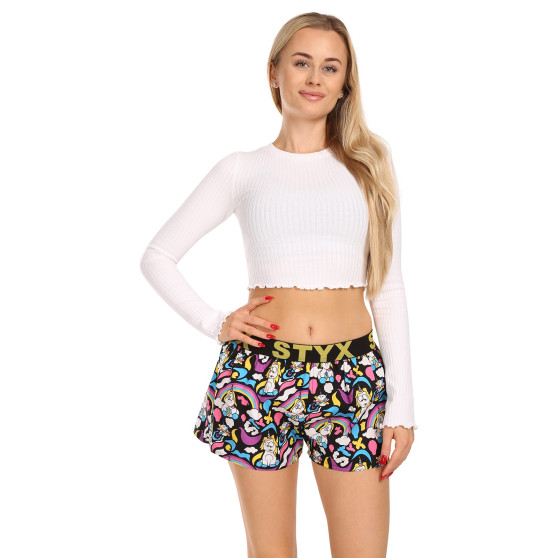 Boxers para mulher Styx arte desporto borracha unicórnio (T1158)