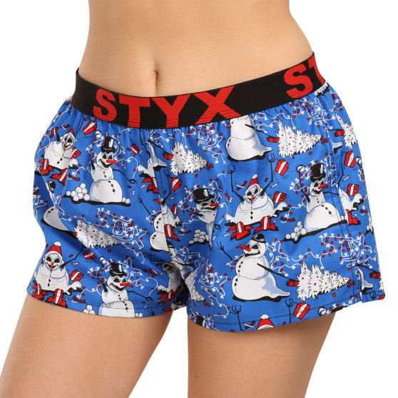 Boxers para mulher Styx arte esportes borracha christmas snowmen (T1751)