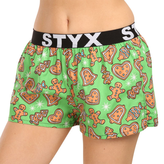 Boxers para mulher Styx arte esportes borracha Christmas gingerbread (T1753)