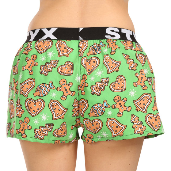 Boxers para mulher Styx arte esportes borracha Christmas gingerbread (T1753)