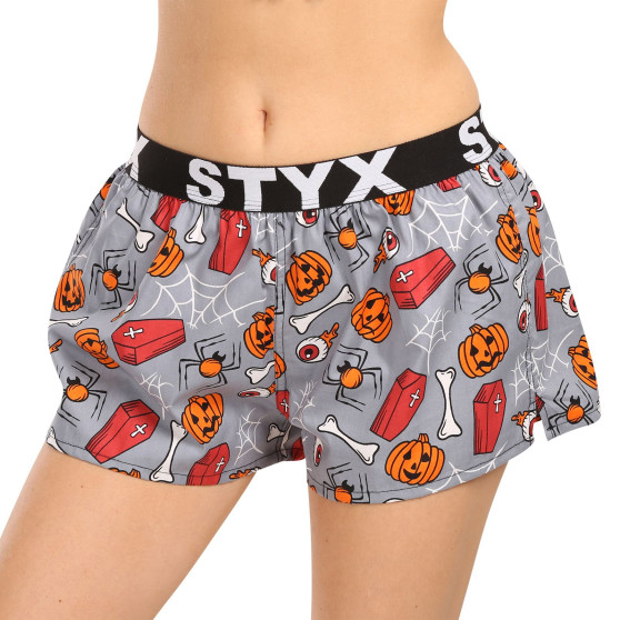 Boxers para mulher Styx arte desporto borracha Halloween caixões (T1752)