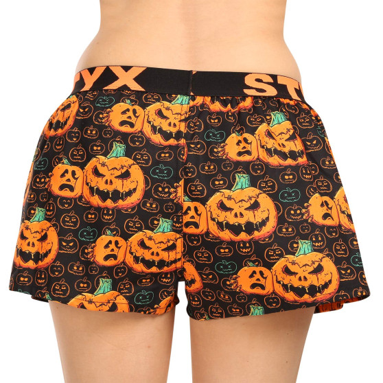 Boxers para mulher Styx arte desporto borracha Halloween abóbora (T1755)