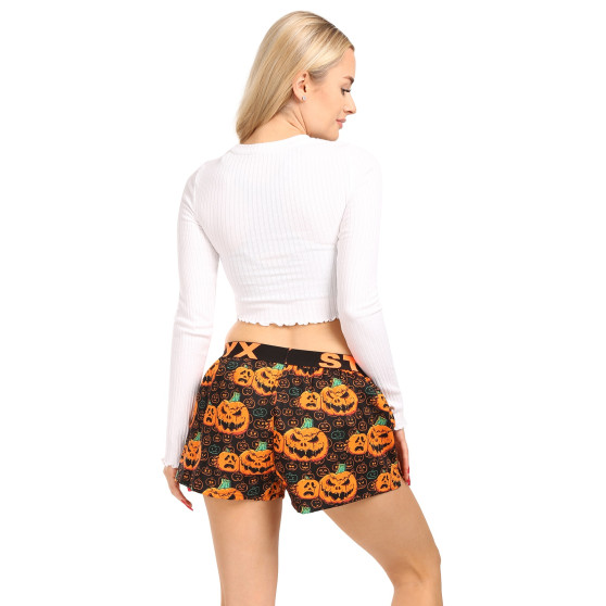 Boxers para mulher Styx arte desporto borracha Halloween abóbora (T1755)