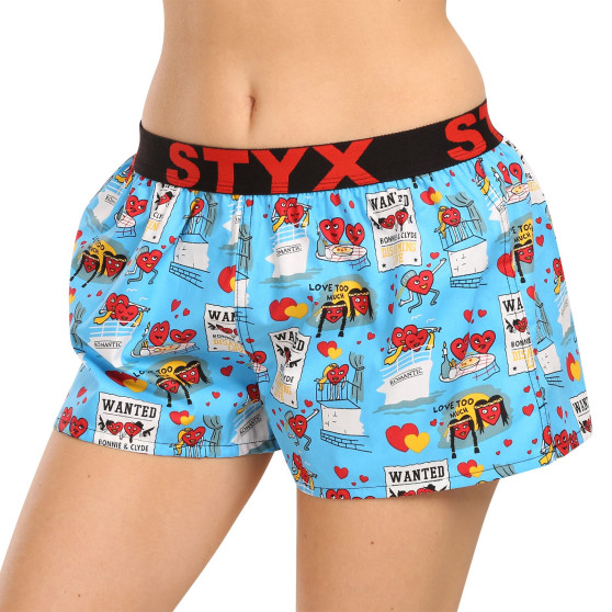 Boxers para mulher Styx arte desporto borracha Dia dos Namorados pares (T1756)