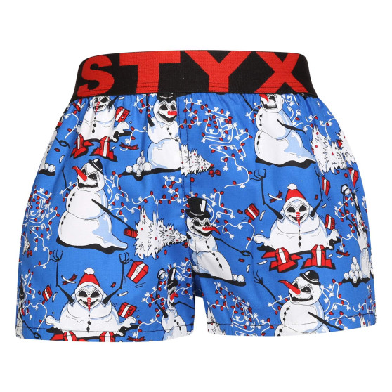 Boxers para crianças Styx arte desportiva borracha natalícia bonecos de neve (BJ1751)