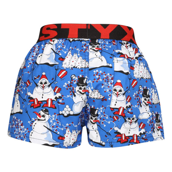 Boxers para crianças Styx arte desportiva borracha natalícia bonecos de neve (BJ1751)