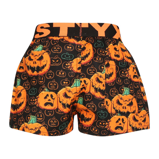 Boxers para crianças Styx arte desporto borracha Halloween abóbora (BJ1755)