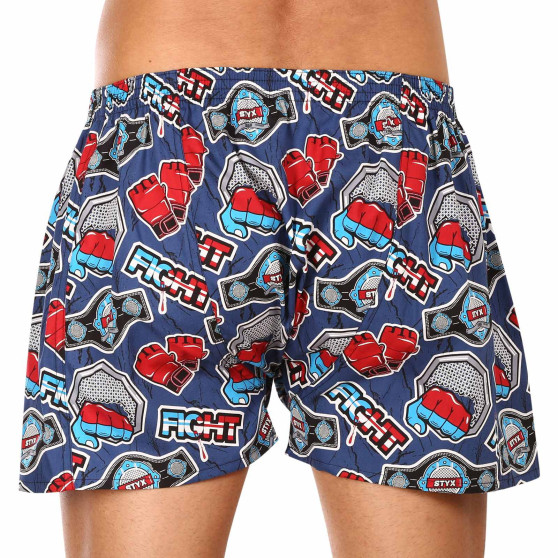 3PACK Boxers para homem Styx arte clássico borracha tamanho grande multicolorido (3E14564)