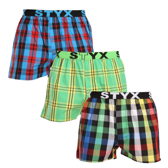 3PACK Boxers para homem Styx desporto elástico multicolorido (3B11123)