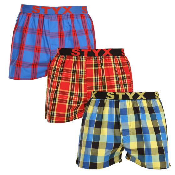 3PACK Boxers para homem Styx desporto elástico multicolorido (3B11456)