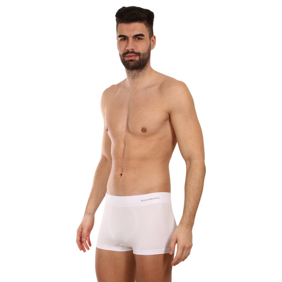 Boxers para homem Gino bambu sem costuras branco (53005)