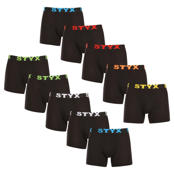 10PACK Boxers para homem Styx long sport borracha preto (10U9601)