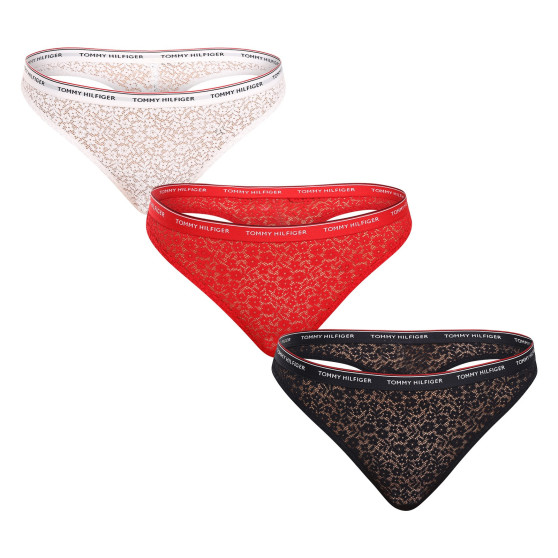 3PACK Tanga para mulher Tommy Hilfiger multicolorido (UW0UW04896 0X0)