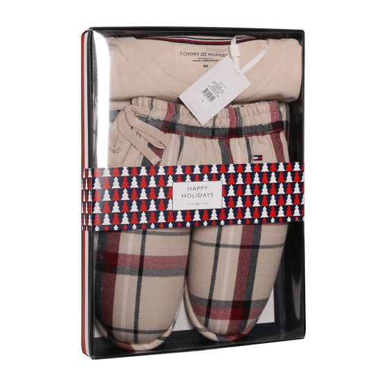 Pijama de senhora Tommy Hilfiger com chinelos multicoloridos em caixa de oferta (UW0UW04853 0TA)