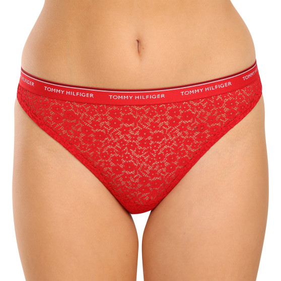 3PACK Tanga para mulher Tommy Hilfiger superdimensionado multicolorido (UW0UW04896 0X0)