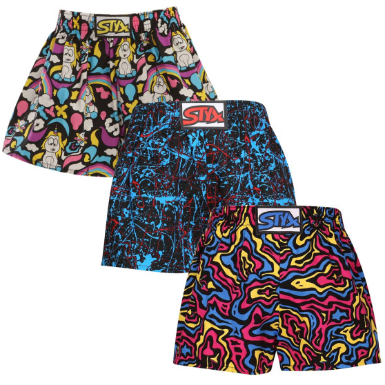 3PACK Boxers para criança Styx arte clássica borracha multicolorido (3J11803)