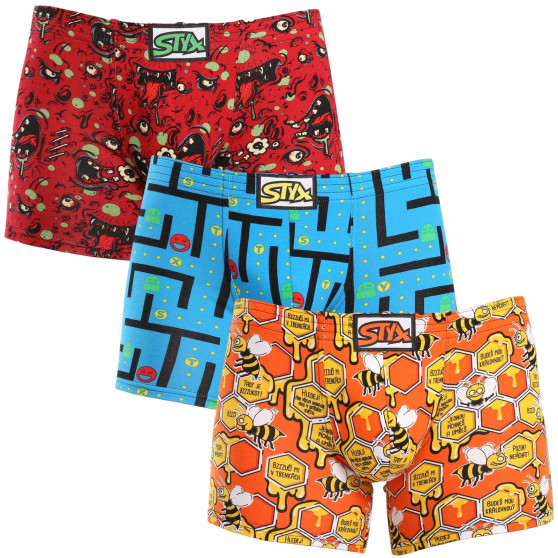 3PACK Boxers para homem Styx long arte clássica borracha multicolorido (3F12914)