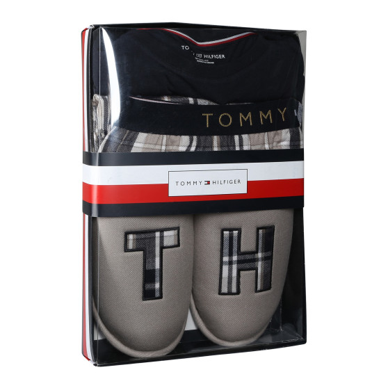 Pijama de homem Tommy Hilfiger com chinelos multicoloridos em caixa de oferta (UM0UM02989 0S1)