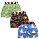 3PACK Boxers para crianças Styx arte esportes borracha multicolorido (3BJ17134)