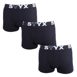 3PACK Boxers para homem Styx desporto elástico superdimensionado preto (3R960)