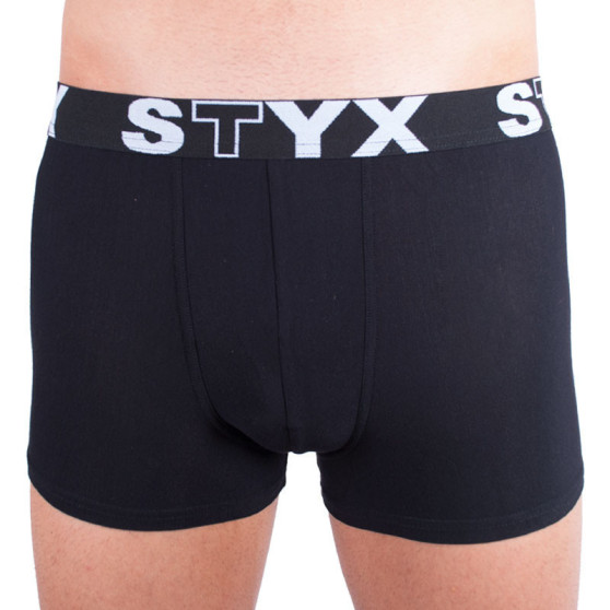 3PACK Boxers para homem Styx desporto elástico superdimensionado preto (3R960)